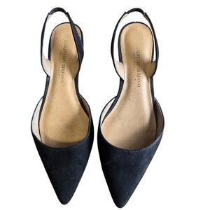 Christian Siriano for Payless Betty Black Slingback Pointed Toe Flats 6.5 166603